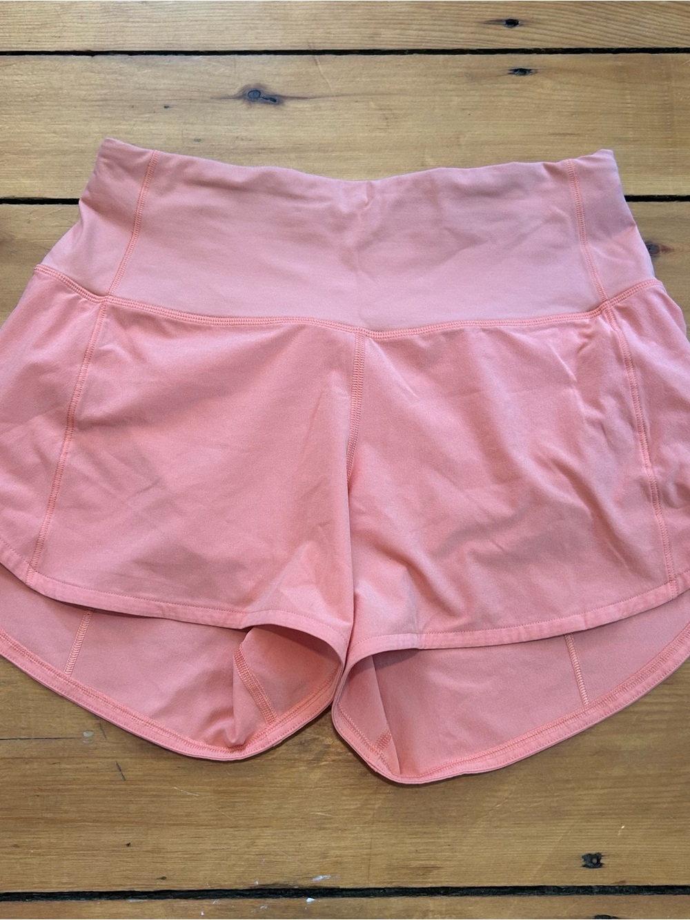 Peach lululemon speed up shorts